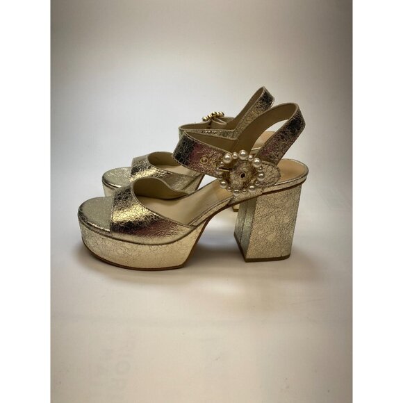 Dolce Vita Womens Bobby Pearl Vintage Gold Heels Sz 8.5 - Picture 6 of 10
